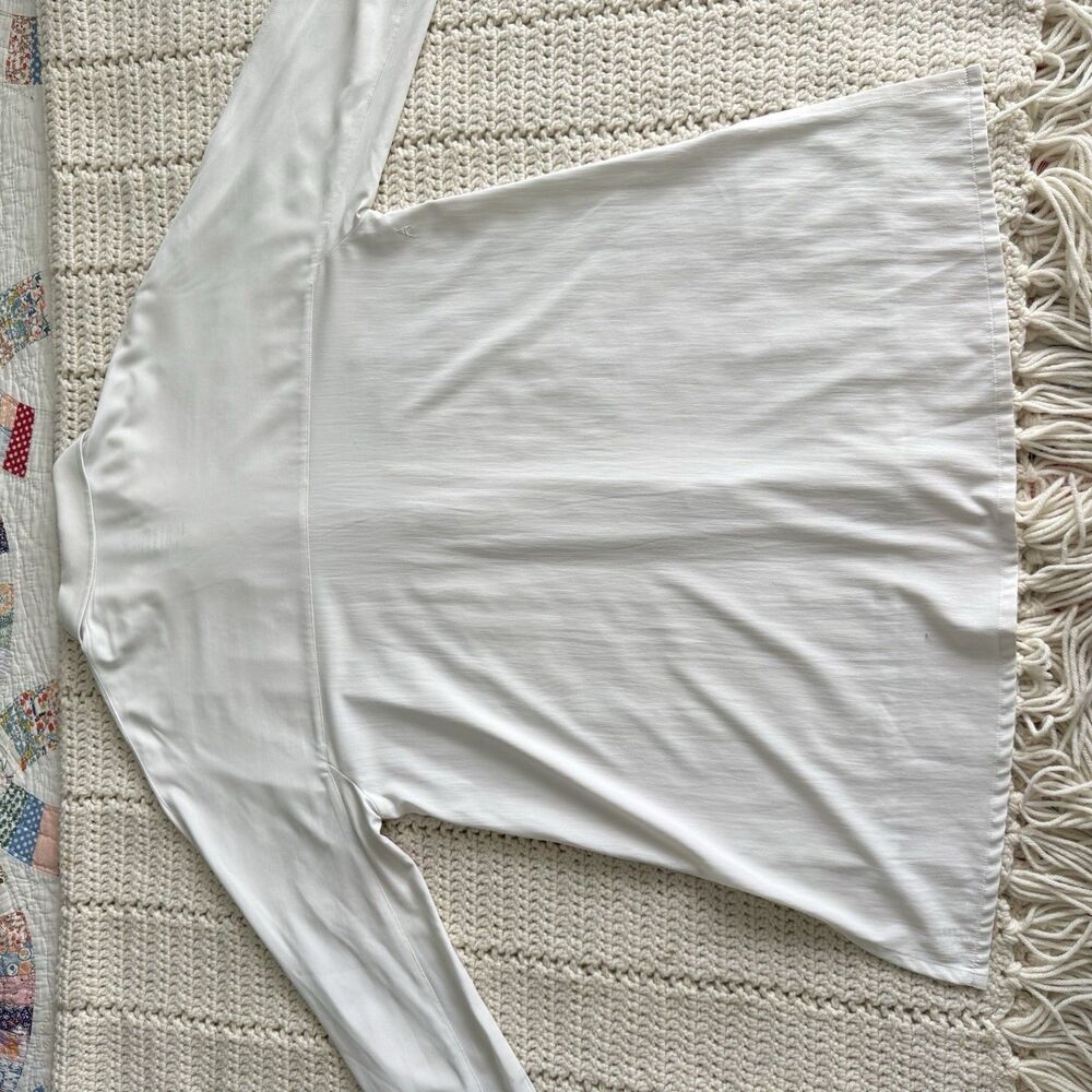 ADAY Women’s Size S Something Cool Blouse Ivory Snap Button Oversized Fit - Picture 9 of 10